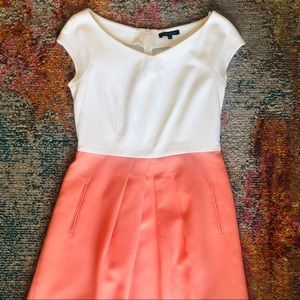 Tara Jarmon White & Coral Pink Dress